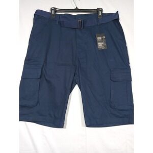 Rugged Trail Men's Cargo 4 Way Stretch Belted Shorts Men 38 Navy Blue $ 59